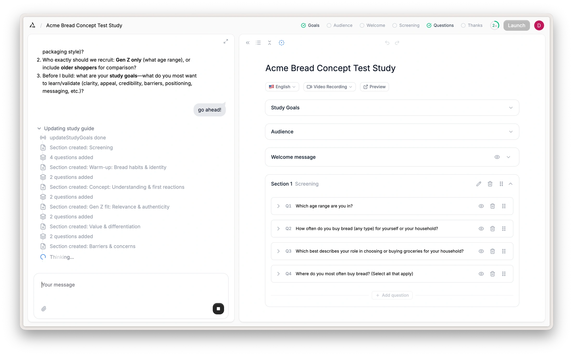 Design step — Autentic platform